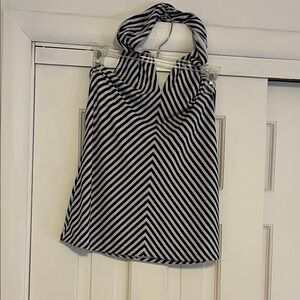 Lauren Ralph Lauren Navy and White Striped Halter Top